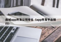 商城app開發(fā)公司排名（app開發(fā)平臺排行）