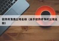 軟件開發(fā)類公司名稱（關(guān)于軟件開發(fā)的公司名稱）