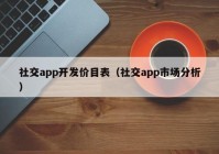 社交app開發(fā)價目表（社交app市場分析）