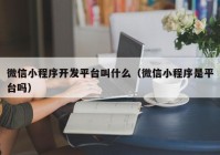 微信小程序開發(fā)平臺(tái)叫什么（微信小程序是平臺(tái)嗎）