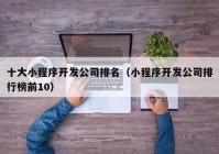 十大小程序開發(fā)公司排名（小程序開發(fā)公司排行榜前10）