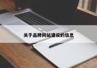 關(guān)于品牌網(wǎng)站建設(shè)的信息