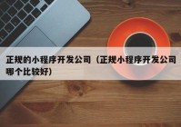 正規(guī)的小程序開發(fā)公司（正規(guī)小程序開發(fā)公司哪個(gè)比較好）