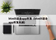 html5混合app開(kāi)發(fā)（html5混合app開(kāi)發(fā)大綱）