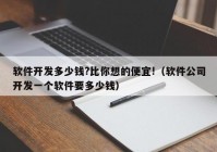 軟件開發(fā)多少錢?比你想的便宜!（軟件公司開發(fā)一個軟件要多少錢）