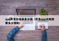 app開(kāi)發(fā)價(jià)格表多少錢(qián)（開(kāi)發(fā)app大概需要多少錢(qián)呢）