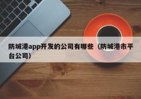 防城港app開發(fā)的公司有哪些（防城港市平臺公司）