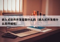 嵌入式軟件開發(fā)是做什么的（嵌入式開發(fā)用什么軟件編程）