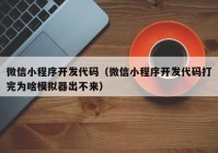 微信小程序開發(fā)代碼（微信小程序開發(fā)代碼打完為啥模擬器出不來）